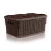 BRILANZ Košík ratanový s víkem 6 l, 28,5 x 20 x 12,5cm hnědý