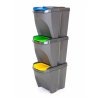 Sada odpadkových košů SORTIBOX 25l, 3 ks, šedý kámen