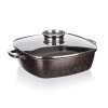Pekáč s nepřilnavým povrchem PREMIUM Dark Brown 28x28x8 cm, s poklicí s aroma knobem