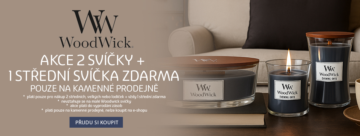 Woodwick Akce svíčky 2+1 ZDARMA