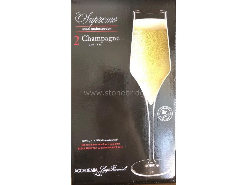 Luigi Bormioli Supremo Champagne 8 oz, Set of 2