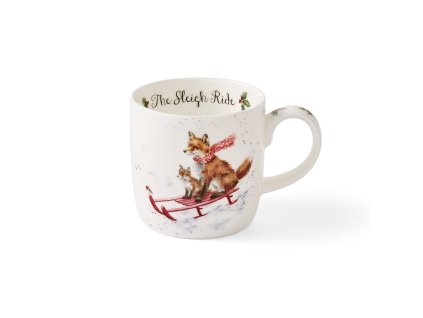 Wrendale hrnek liska vanocni sleigh ride mug