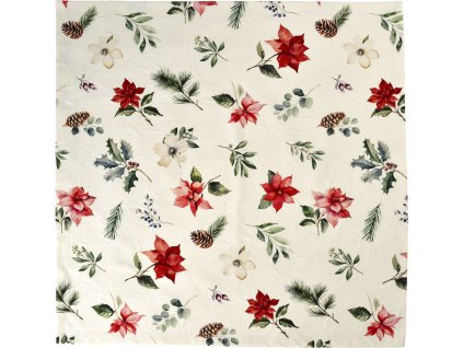 X mas Flowers vanocni ubrus ctverec