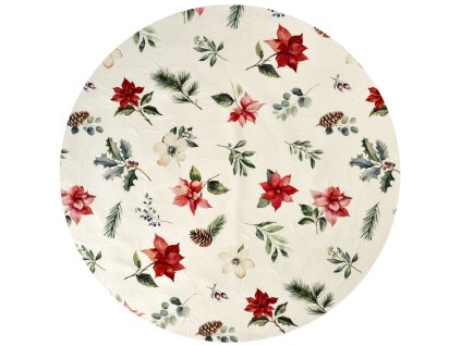 Sander X mas Flowers vanocni ubrus kulaty
