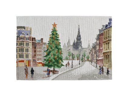 Sander X mas in Town Kissen prostirani gobelinove titul