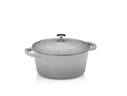 Kela Calido 24cm 12cm 3,8 litinovy hrnec svetle seda pekac