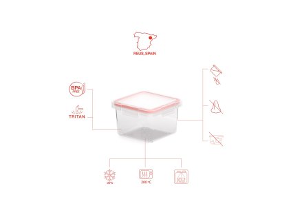 airtight container transparent 400ml valira titul