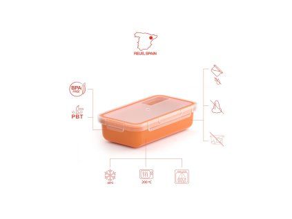 airtight container 500ml orange