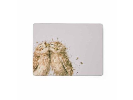 wrendale coloured grey owl large placemats s 4 4