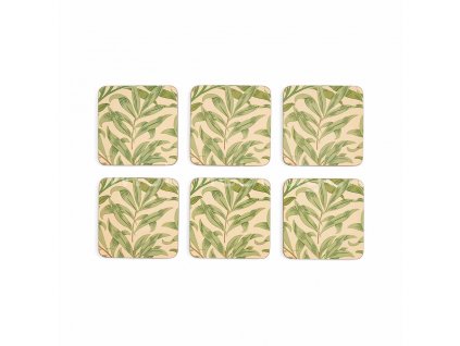 morris co willow bough green coasters s 6 3