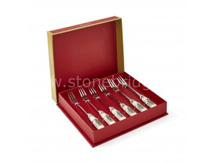 Christmas Tree Pastry Forks S 6 4