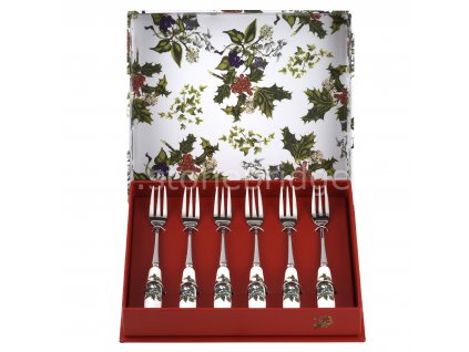 Holly Ivy Pastry Forks S 6