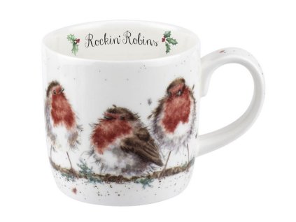 Wrendale vánoční hrnek ptáčci Rockin Robins