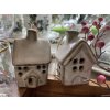 House of Season domeček 4 okna 8,5cm béžová vánoční dekorace