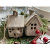 House of Season domeček 6 oken 8,5cm béžová vánoční dekorace