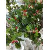 Innovative Cesmína Ilex s kuličkami 1ks větvička 57cm vánoční dekorace