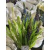 Innovative Modřenec Muscari svazek 7 květů modrá s listy 31cm, květinová dekorace