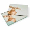 wrendale coloured green hare large placemats s 4