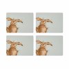 wrendale coloured green hare large placemats s 4 5