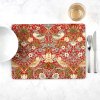 strawberry thief red by morris and co collection placemat lifestyle web