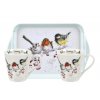 Wrendale set 2 hrnků s táckem ptácci One Snowy Day