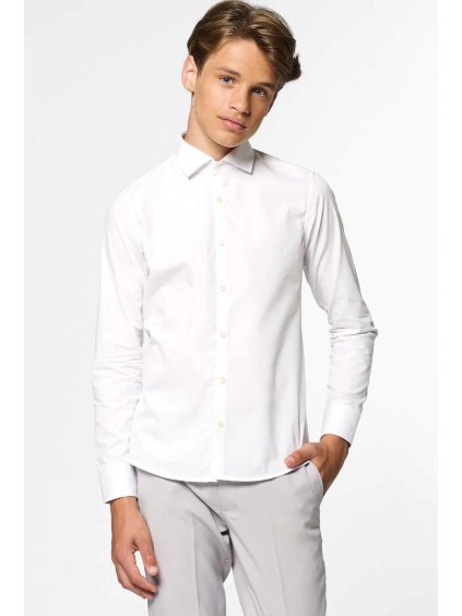 chlapecka kosile bila OppoSuits Teen Boys Shirts White Knight1