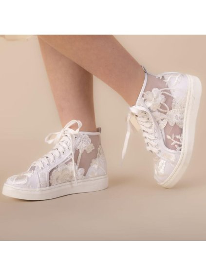 studioagnes tenisky ivory kotnikove druzicka prvni svate prijimani kommunion sneaker Cameron krajkove pro divky slecny 1