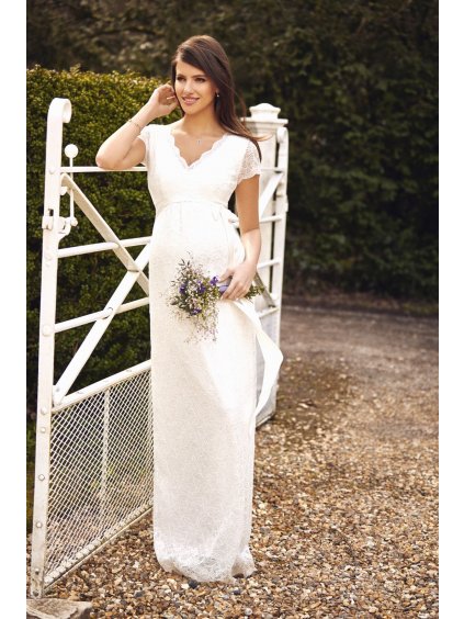 tehotenske svatebni saty LLGIL L1 Laura Lace Gown Long Ivory