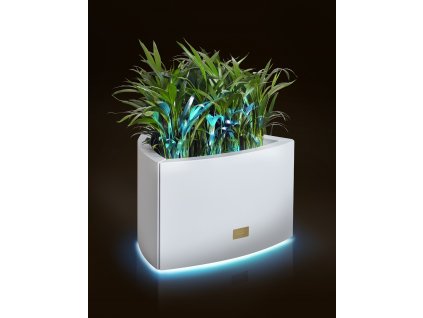 Hliníkový obal na květináč TRIANGLE S s LED osvětlením