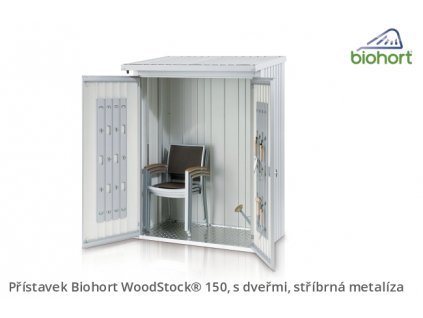 Biohort Zadní stěna WoodStock® 150, stříbrná metalíza