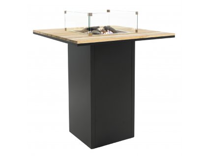 5980110 Cosiloft 100 bar table black teak with glass set