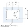 Závěs s aretací ± 90° (sklo sklo 135°) výřez