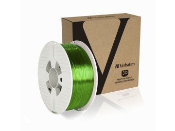 Verbatim PET G 1.75mm Green Transparent Angled+Product