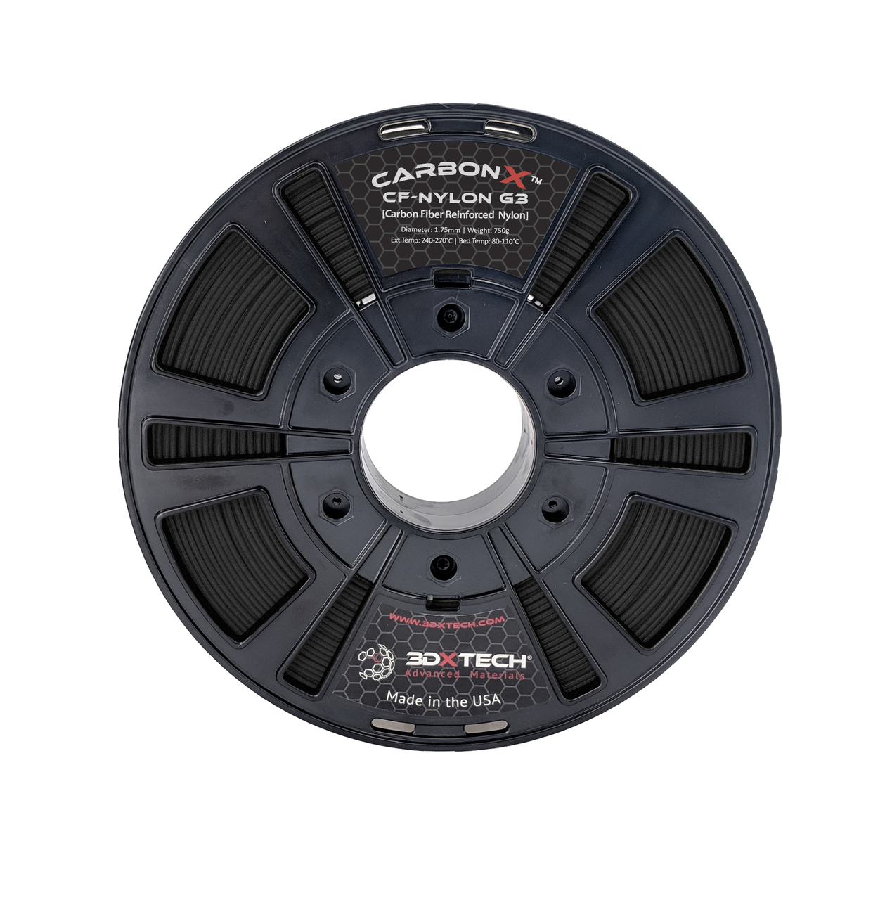 CARBONX™ Carbon Fiber Nylon (GEN 3) 3D Printing Filament 1,75 mm/ 10m