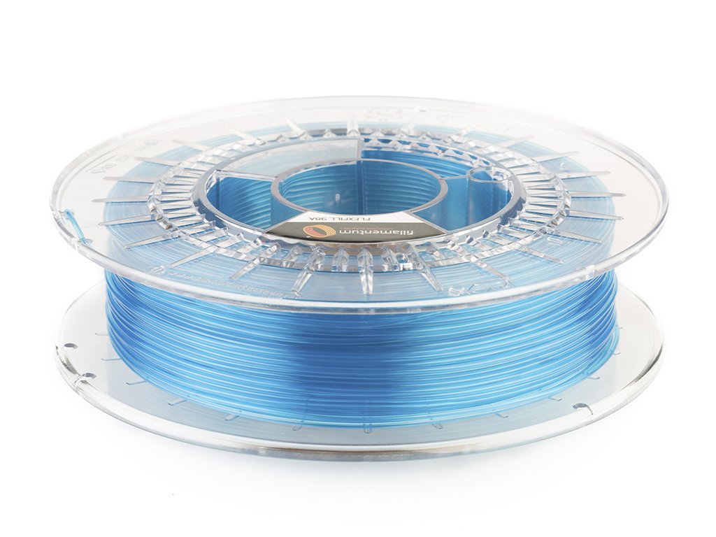Flexfill TPU 98A Blue Transparent Hmotnost návinu: 0.5 kg, Průměr struny: 1.75 mm