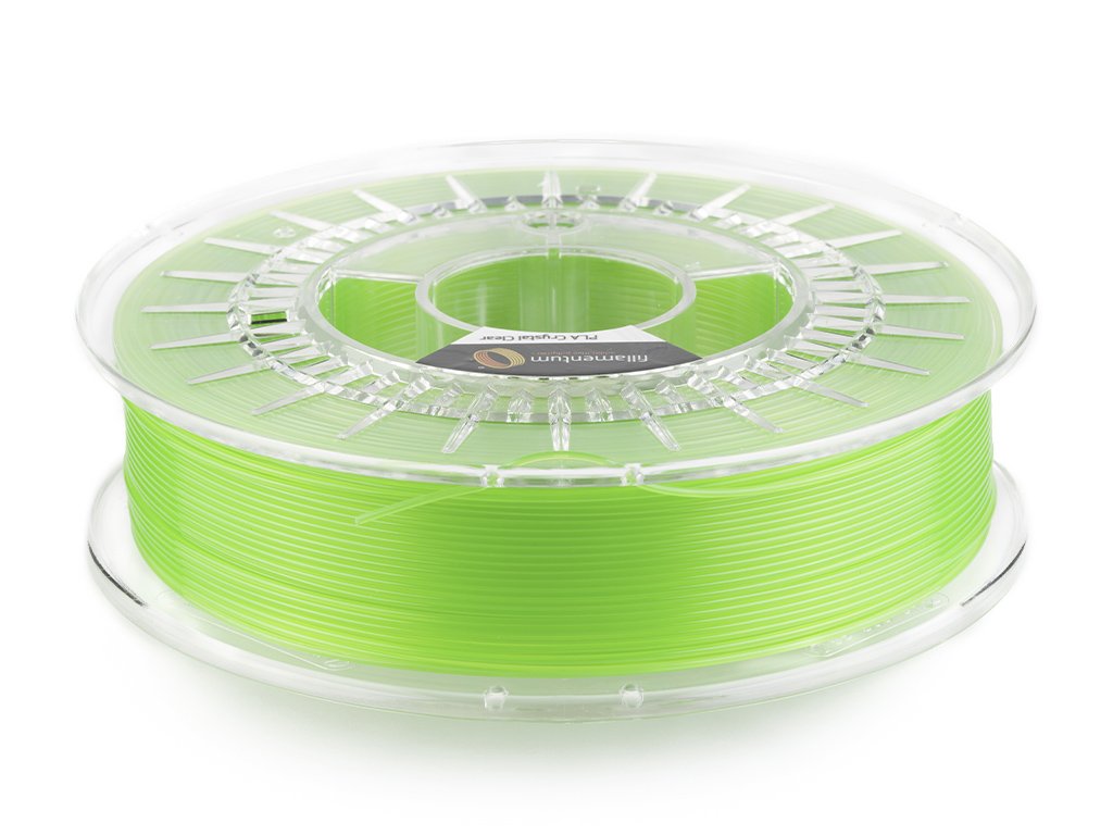 PLA Crystal Clear Kiwi Green Hmotnost návinu: 0.75 kg, Průměr struny: 1.75 mm