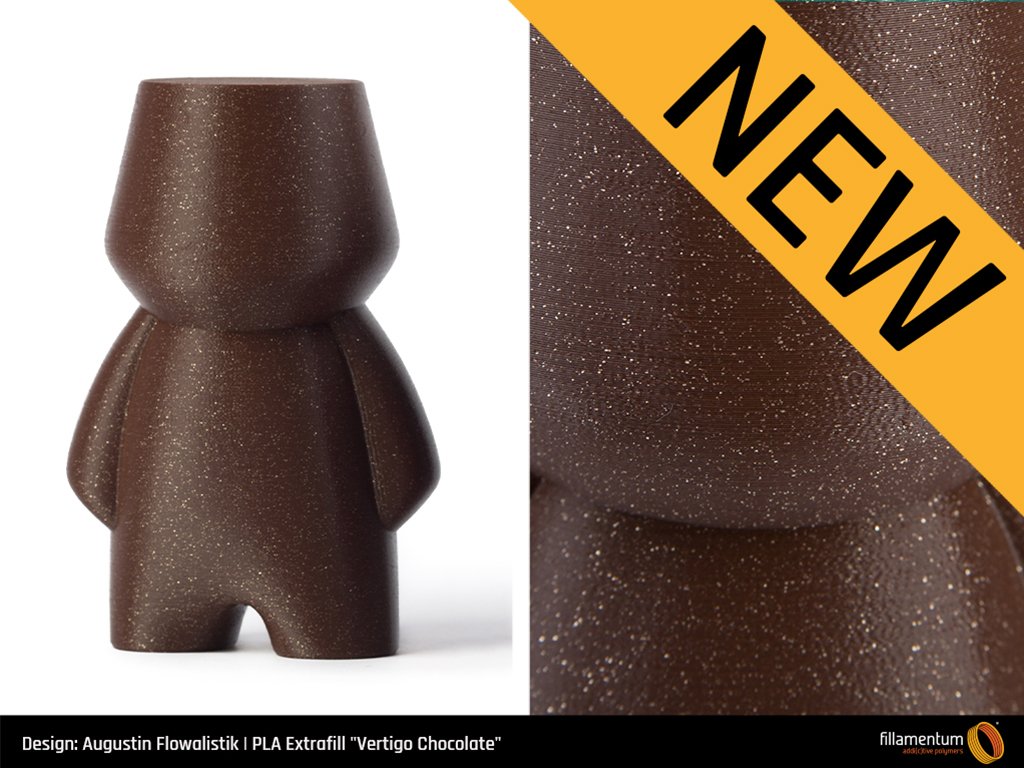 PLA Extrafill Vertigo Chocolate Hmotnost návinu: 0.75 kg, Průměr struny: 1.75 mm