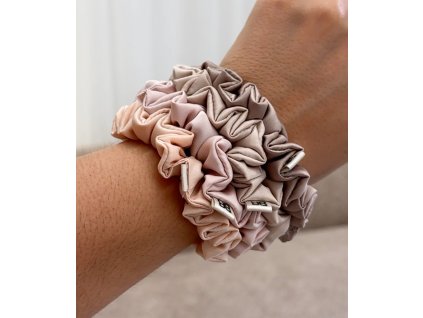 Úzké hedvábné gumičky - set BLUSH