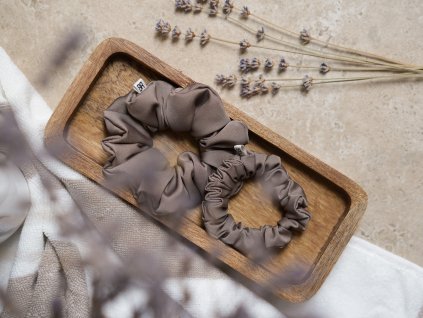 Matná saténová gumička - CHOCOLATE MOUSSE