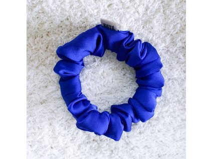 Úzká hedvábná gumička modrá - ROYAL BLUE