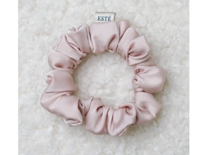 Úzká hedvábná gumička růžová - BABY PINK