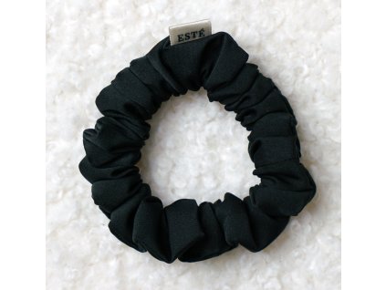 Úzká saténová gumička černá - EBONY