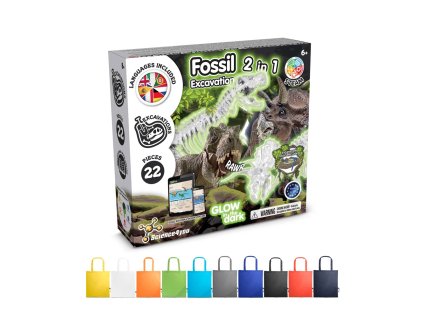 2 in 1 Fossil Excavation Kit V. Vzdelávacia hra pre deti dodávané so skladacou darčekovou taškou 190t