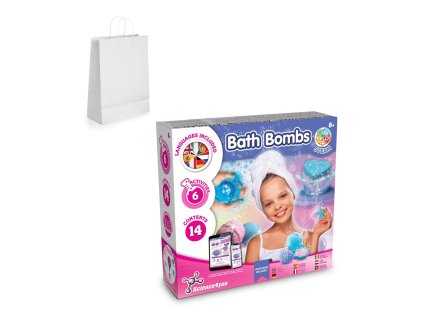 Bath Bombs Kit II. Vzdelávacia hra pre deti dodáva sa s darčekovou taškou z kraftového papiera (90 g/m²), vyrobený z materiálu certifikovaného FSC™ a iných kontrolovaných materiálov v slonovinovej kosti