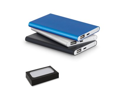MARCET. Tanka prenosiva baterija od recyklovaného hliníka (100 % rAL) a recyklovaného ABS (100 % rABS) kapaciteta 4'000 mAh