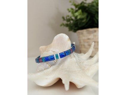 náramek Miyuki Tila blue purple green