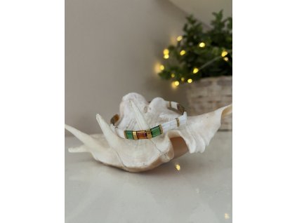 náramek Miyuki Tila white golden