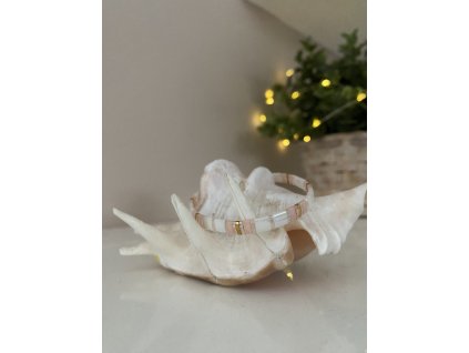 náramek Miyuki Tila light pink golden