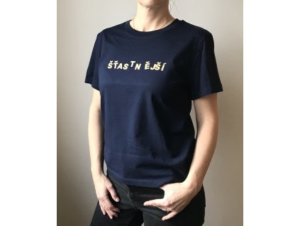 Triko dámské ŠŤASTNĚJŠÍ french navy