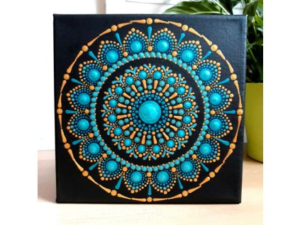 tcm fengshui Tečkovaná mandala Tyrkysové potěšení